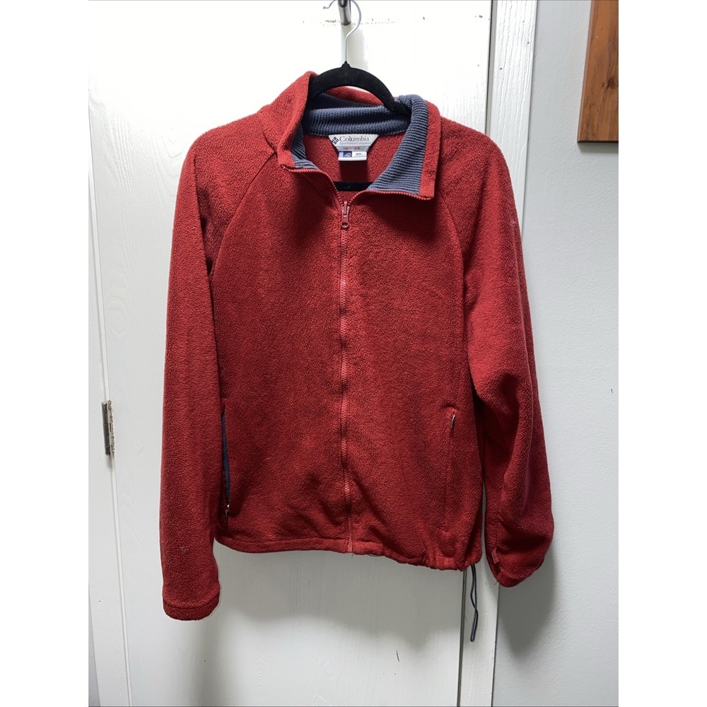 Columbia Women's Fill Zip Up Red Jacket Sweatshirt Large